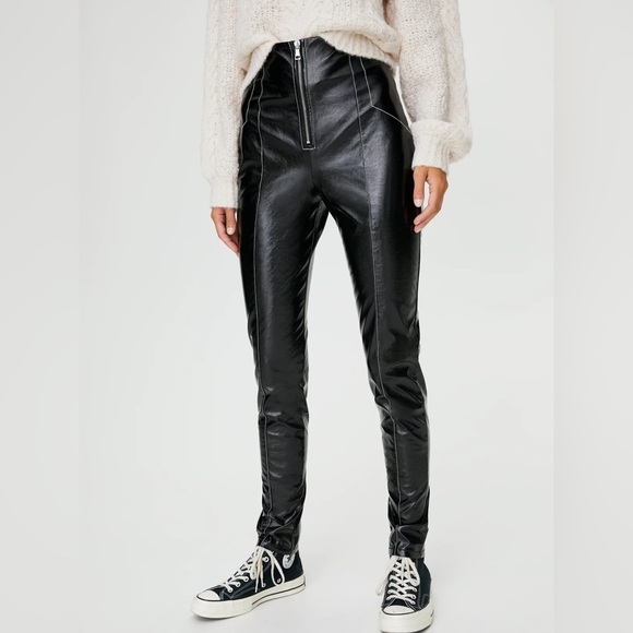ARITZIA Faux Leather Moto Tessy Pant - Picture 3 of 9